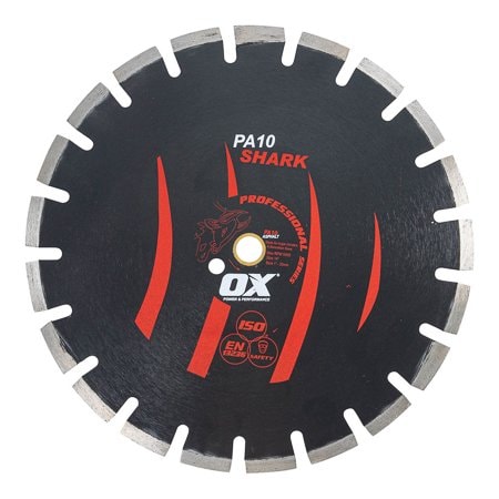 Ox Tools Pro Segmented Abrasive Diamond Blade, Diameter: 14" / 356mm, Bore: 1" - 20mm OX-PA10-14
